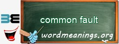 WordMeaning blackboard for common fault